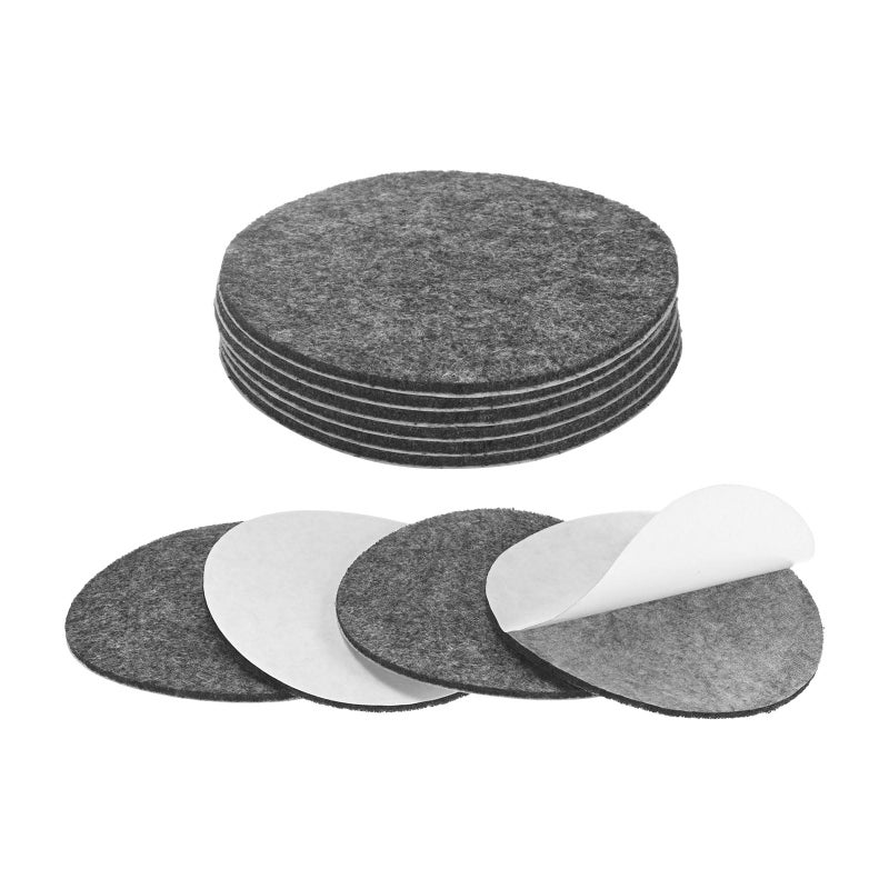 M METERXITY 10-Pack Lamp Base Felt, 3 Inch Dia. 2mm Thick Self Adhesive Round Fabric Felt Pads for Lamp/Furniture/DIY, Non-Slip Fiber Backed Patch Circles with Adhesive Backing [Grey] - Image 1